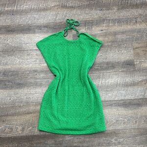 Green Knit Halter Dress